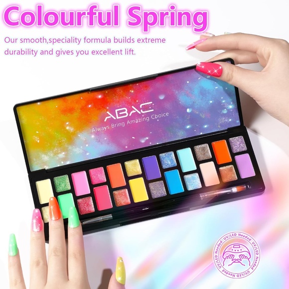 24 Color Solid Gel Nail Pallet Colorful Spring - Picture 4 of 10